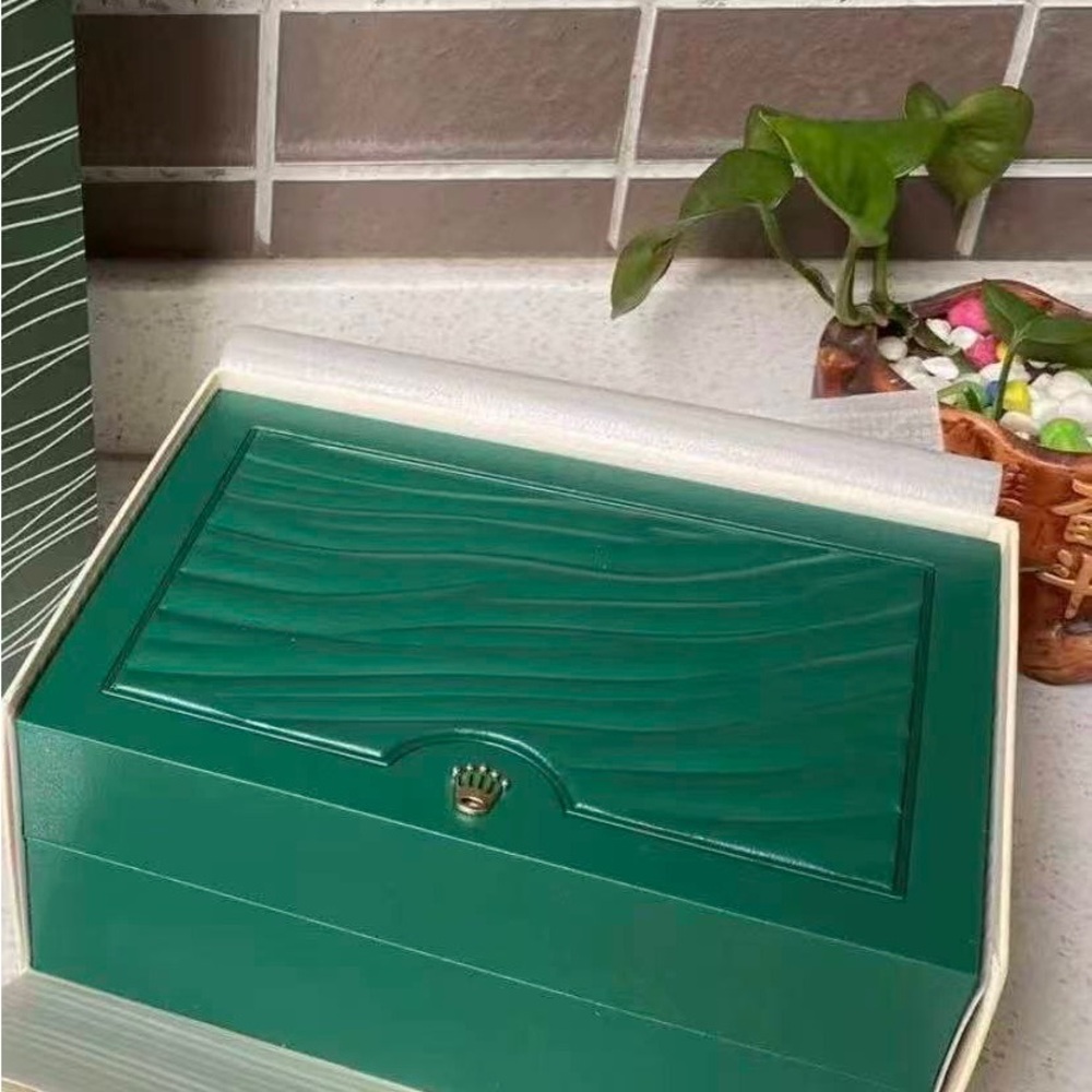 Rolex Green Jewelry or Watch Presentation Box with Gold Crown Accent